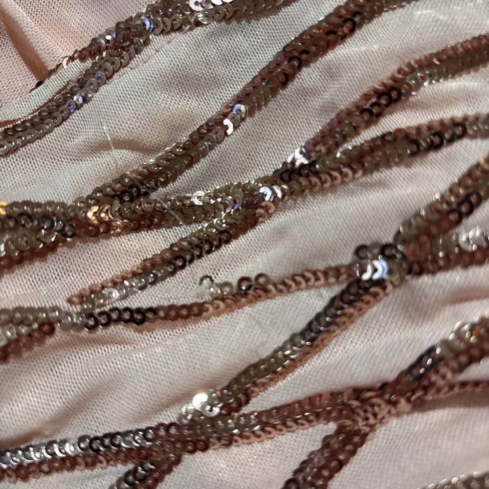 Women's Maniju Rose Gold Sequin Formal Gown, Elegant, 1X - Picture 14 of 15